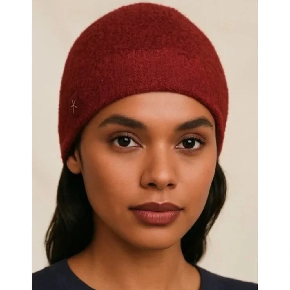 Barefoot Dreams Cozychic Lite Confetti Beanie in Crimson - Rosewood NWT!